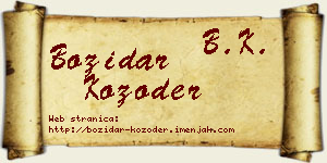 Božidar Kozoder vizit kartica